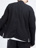 Men's Pure Color Cotton Linen Tang Suit Jackets