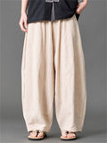 Mens Cotton Japanese Style Loose Wide Leg Harem Pants