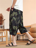 Men's Summer Loose Chinese Style Printed Capri Pants