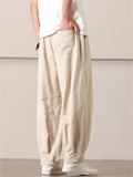 Men's Chinese Style Simple Casual Baggy Linen Blend Harem Pants