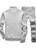 Men's Kpop Style Zip Up Sports Tracksuit Sets