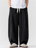 Men's Summer Japanese Style Drawstring Wide Leg Cargo Pants