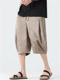 Men's Summer Cool Casual Print Drawstring Capri Bloomers Pants
