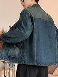 Mens' Japanese Style Retro Denim Cardigan Jacket