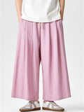Men's Summer Japanese Style Wide Leg Drape Cropped Pants