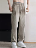 Men's Autumn Loose Fit Washed Casual Straight Leg Denim Pants