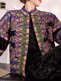 Women's Long Sleeve Geometric Pattern Embroidered Cotton-padded Jacket