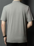 Cool Men's Chinese-style Button Stand Collar Short Sleeve Shirt