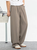Men's Comfy Solid Color Cool Drape Wide Leg Straight Pants