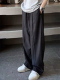Men's Loose Fit Elastic Waist Drape Comfort Breathable Wide Leg Pants