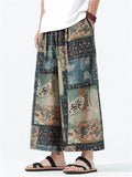 Men's Summer Ethnic Style Print Elastic Waist Beach Pants