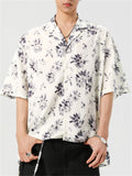 Men's Holiday Style Print Casual Lapel Short Sleeve Shirts