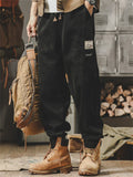 ‌Men's Loose Fit Retro Denim Pants with Utility Pockets