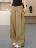 Women's High Waist Casual Loose Fit Pleated Wide Leg Pants