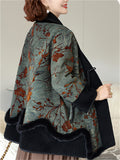 Chinese Style Winter Mink Fur Patchwork Print Coat for Women