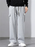 Men Casual Cargo Sweatpants Drawstring Baggy Wide Leg Pants