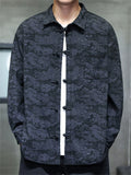 Chinese Style Landscape Pattern Mandarin Collar Jacket Casual Outerwear for Men