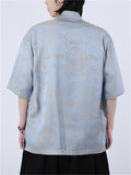 Oriental Style Casual Print Short Sleeve Shirts for Men