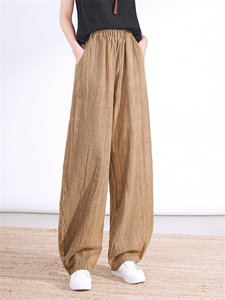 Retro Tie Dye High-Rise Trousers for Ladies