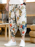 Men's Summer Trendy Print Casual Carrot Capri Pants