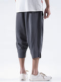 Men's Casual Cloud Print Drawstring Capri Pants