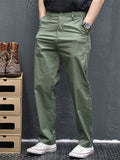 Men Japanese Style Slim Fit Straight Leg Chino Pants