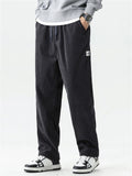 Mens Comfy Corduroy Pants Elastic Waist Relaxed Fit Joggers