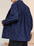 Men Chinese Style Vintage Floral Print Button Up Long Sleeve Shirts