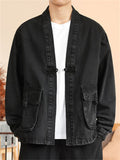 Mens' Japanese Style Retro Denim Cardigan Jacket