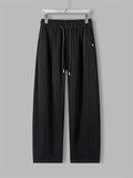 Men's Spring Cotton Blend Lounge Wide Leg Sweatpants Loose Fit Pants