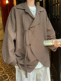 Men's Chinese Style Long Sleeve Vintage Loose Textured Shirts