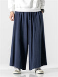 Chinese Style Men's Plus Size Wide Leg Pants