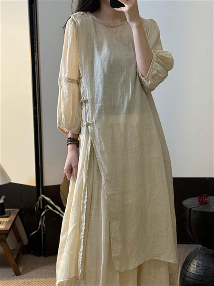 Women Artsy Lantern Sleeve Medium Long Sleeves Ramine Top