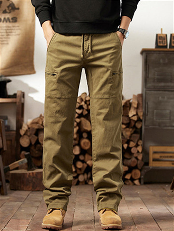 Men's Cozy Elastic Waist Casual Cargo Pants