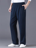 Comfy Relaxed Elastic Waist Sweatpants for Elder Man