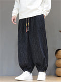 Men's Cozy Corduroy Elastic Waist Loose Fit Bloomer Pants
