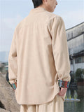 Men's Retro Chinese Style Corduroy Jacquard Tangsuit Jackets