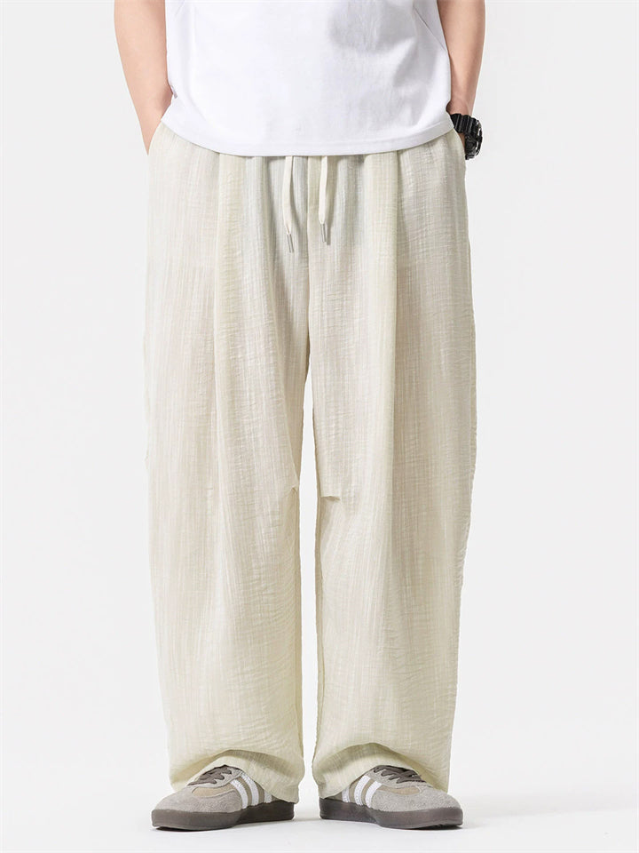 Mens Summer Comfy Cotton Linen Baggy Beach Harem Yoga Wide Leg Pants