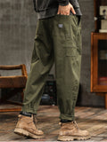 Men's Amekaji Vintage Style Utility Straight Cargo Pants