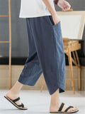 Men's Comfy Cotton Linen Cropped Pants for Summer