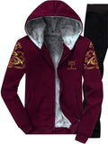 Men's Winter Warm Fleece Lined Tracksuit Hoodie Set