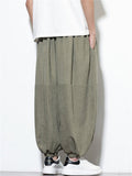 Men's Chinese Style Lightweight Baggy Harem Jogger Pants