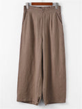 Women's 100% Linen Simple Cozy Straight-Leg Casual Pants
