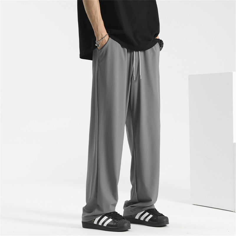 Men's Summer Cool Solid Color Quick-dry Drape Straight Pants