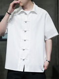 Men's Summer Casual Lapel Button Up Short Sleeve Shirts