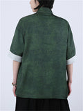Chinese Style Contrast Color Stand Collar Tang Suit Shirts for Men
