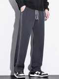 Men's Side Patchwork Loose Fit Straight Leg Pants for Spring Summer
