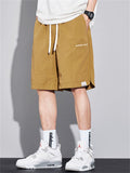 Men's Quick Dry Letter Print Drawstring Casual Bermuda Shorts