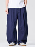 Men's Spring Vintage Japanese Style Baggy Wide Leg Cargo Pants