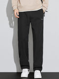 Men's Casual Simple Style Mid Waist Comfy Straight Leg Pants